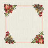 Guardanapo Estampado Bolas de Natal Bege 45cm - Ela Decora